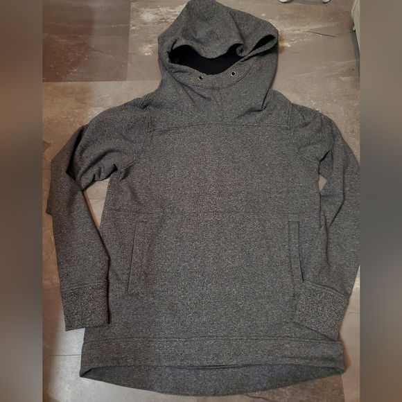 lululemon athletica Tops - Lululemon long sleeves pullover hoodie. Dark heathered grey. Size 4. Oversized.